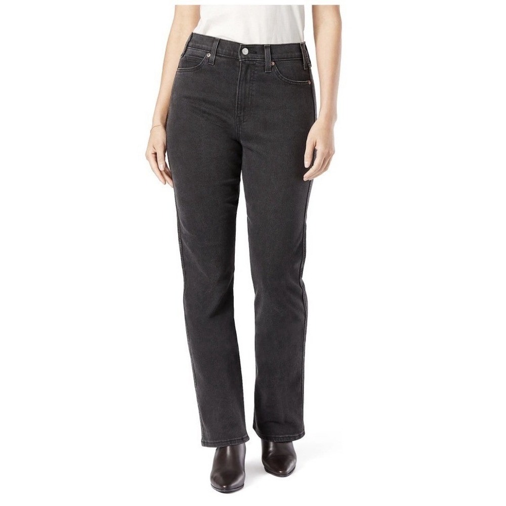 Levi Strauss Signature Women 10/W30x29 High Rise Kick Boot Jeans Black Heritage